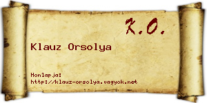 Klauz Orsolya névjegykártya